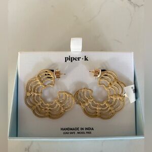 Piper Gold Geometric Fan Earrings